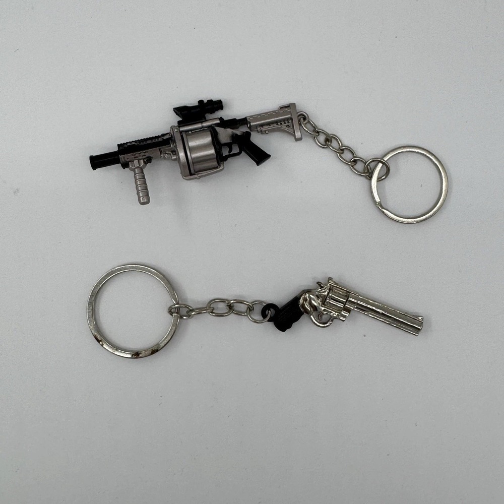 Miniature Revolver & Tactical Pistol Keychains Zinc Alloy Lot